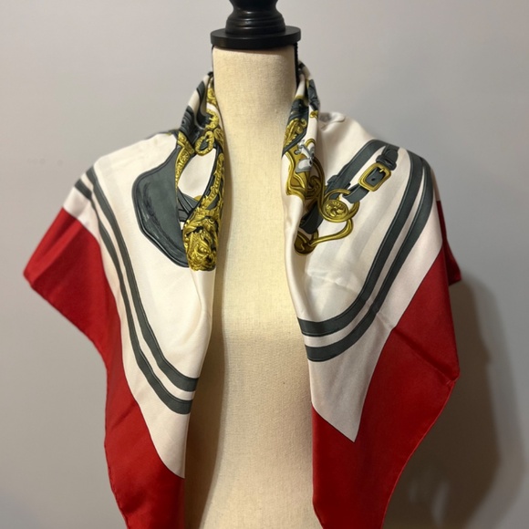 Hermes | Accessories | Hermes Red Heritage Brides De Gala  Hermes, Red, Heritage, Brides de Gala Forever Scarf